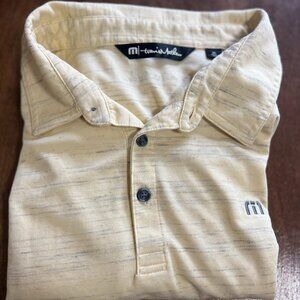 Travis Matthew Polo Shirt Men's XL Yellow Golf Preppy Stretch Logo Adult